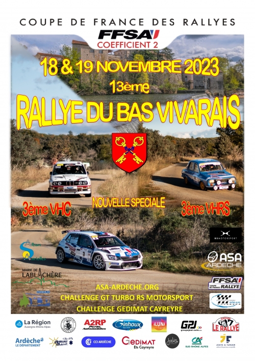 Photo 13ème Rallye Régional du Bas Vivarais 3ème VHC 3ème VHRS 18 & 19 novembre 