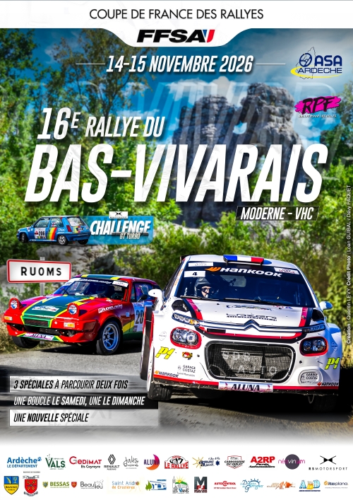 16 eme RALLYE DU BAS -VIVARAIS 2026 Modernes / VHC