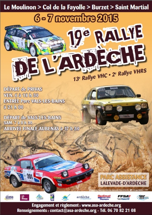 Photo 19ème RALLYE DE L’ARDÈCHE,  13ème RALLYE VHC ET 2ème RALLYE VHRS